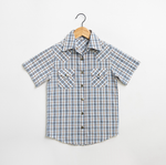 Youth Plaid Pattern Metal Snap