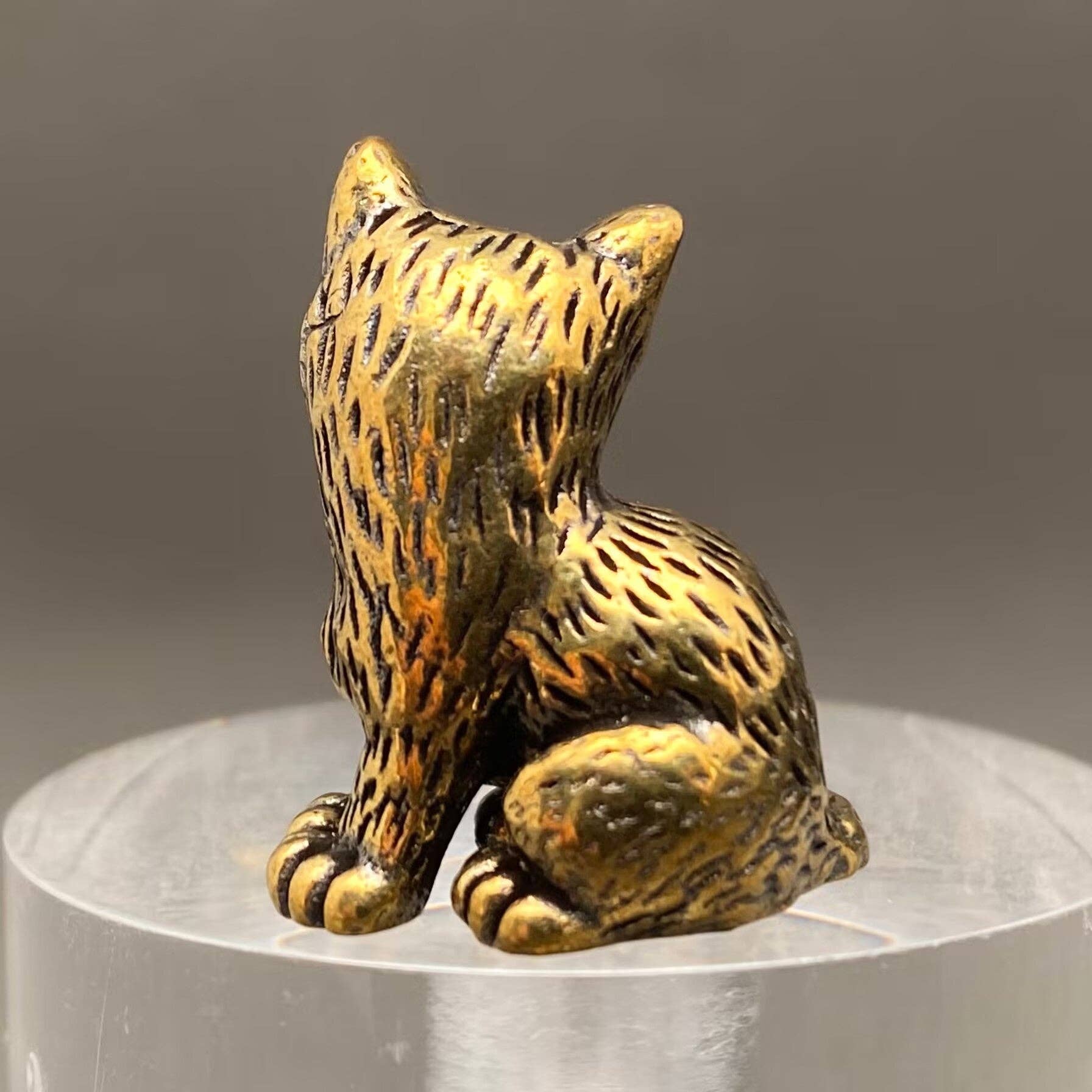 Brass Standing Kitten Decoration Desktop Ornaments