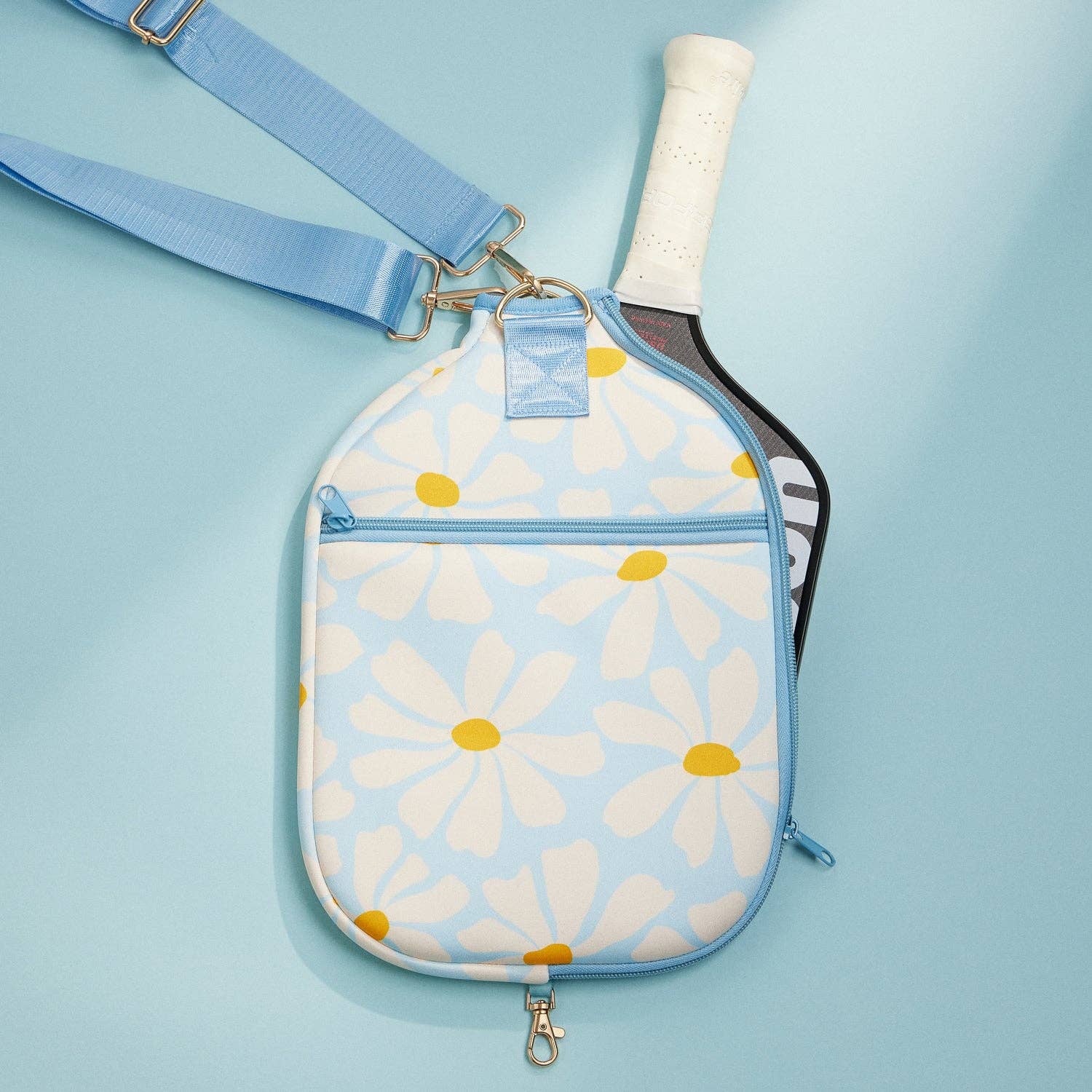 Abstract Daisy Floral Neoprene Pickleball Paddle Bag