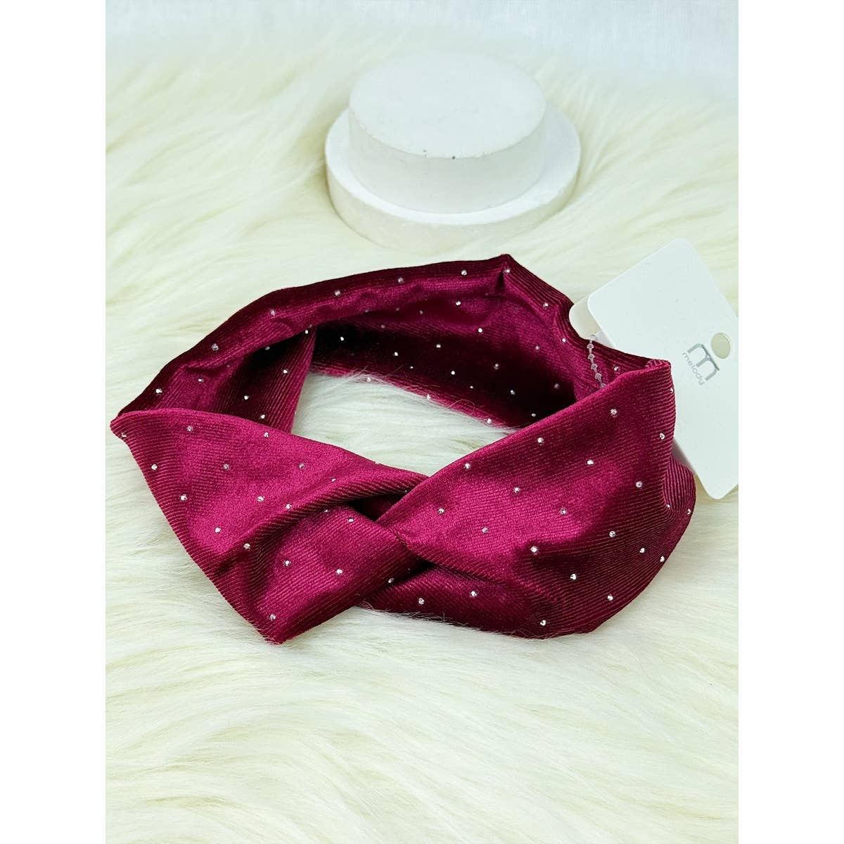 Stretch Velvet with stud Detail Headwrap