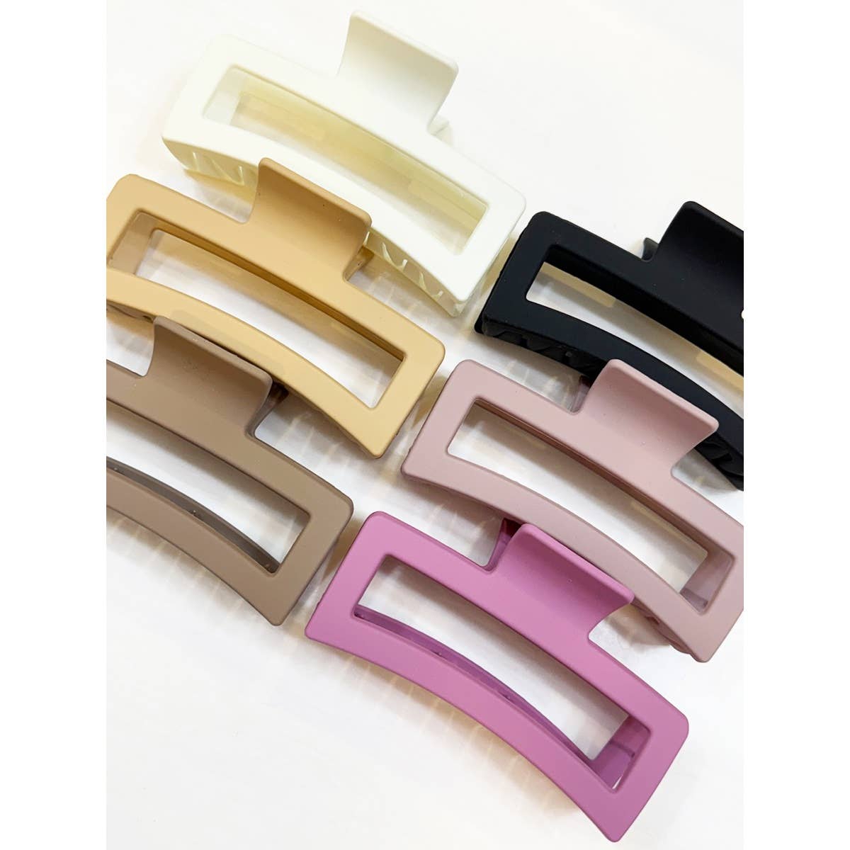 Jumbo Size Cut Out Rectangle Hair Claw Clip