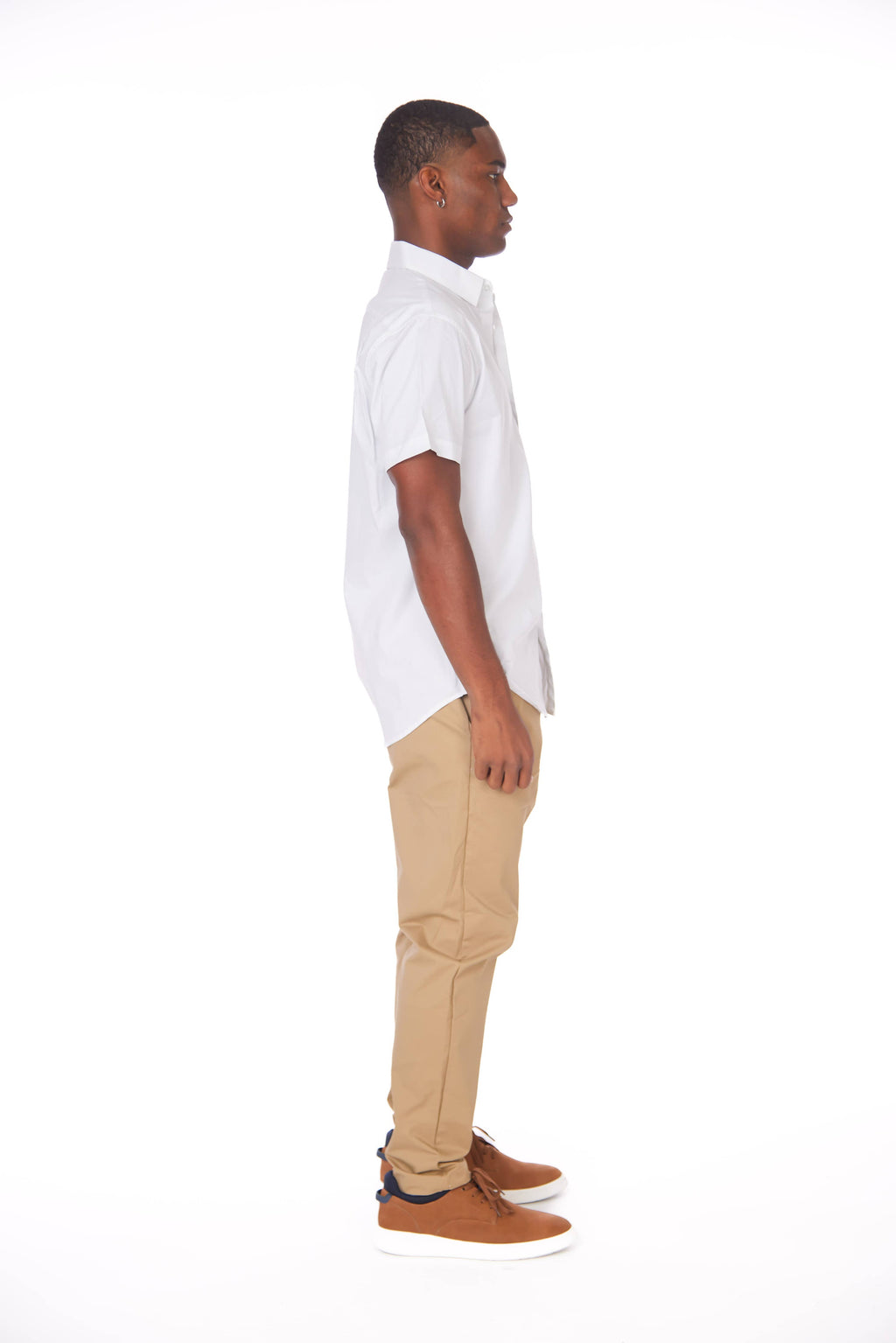 Men's Cotton Stretch SS Solid Shirt