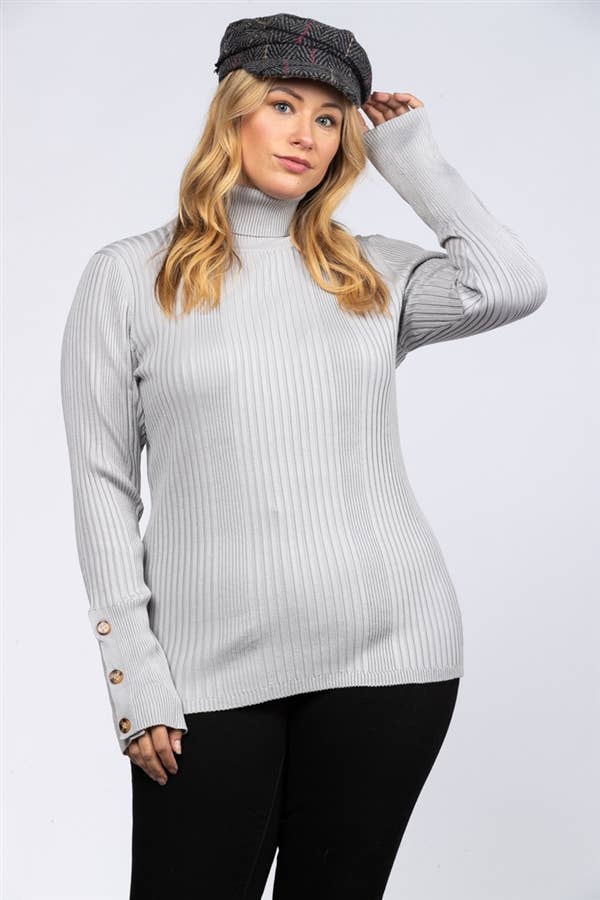 Rib Stitch Pullover Plus Size Sweater