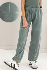 High Waist Wide Leg Drawstring Pants