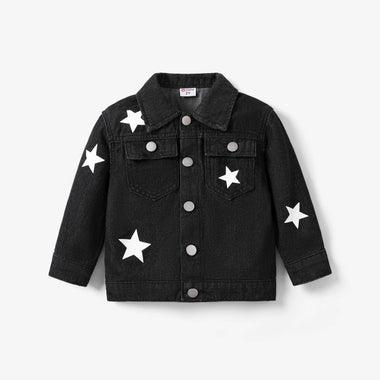 Toddler/Kids Unisex Denim Jacket w/Star Print