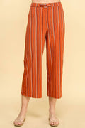 High Waist Cropped Striped Pants