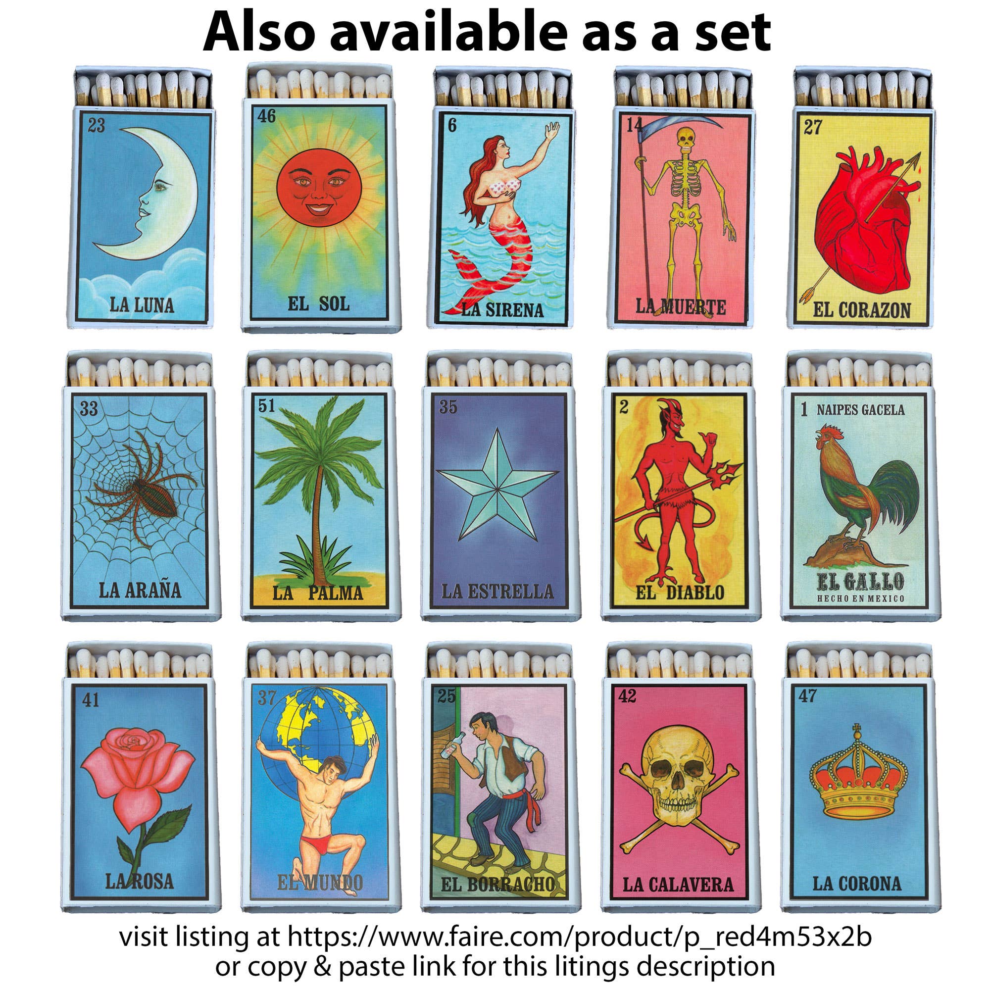 Loteria Palma Matchbox • Candle Acc • Decorative Matches