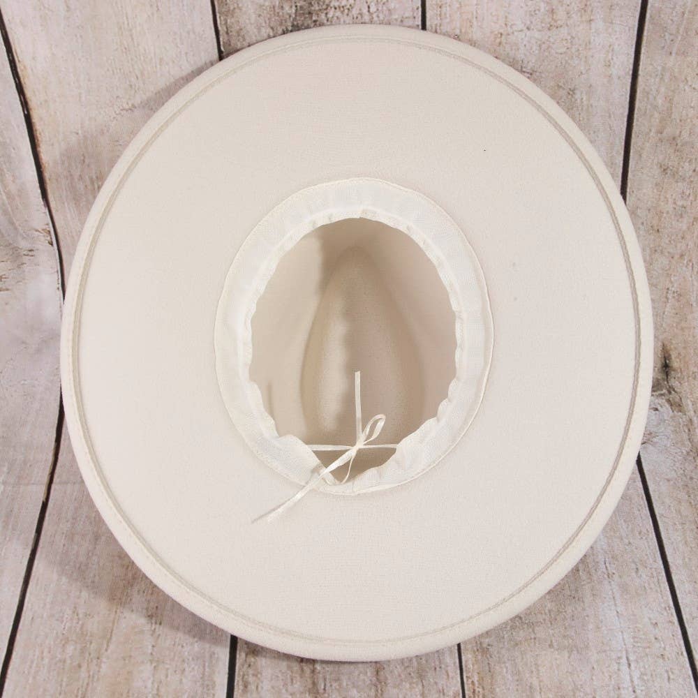 Gold Sun Concho Band Wide Brim Felt Hat