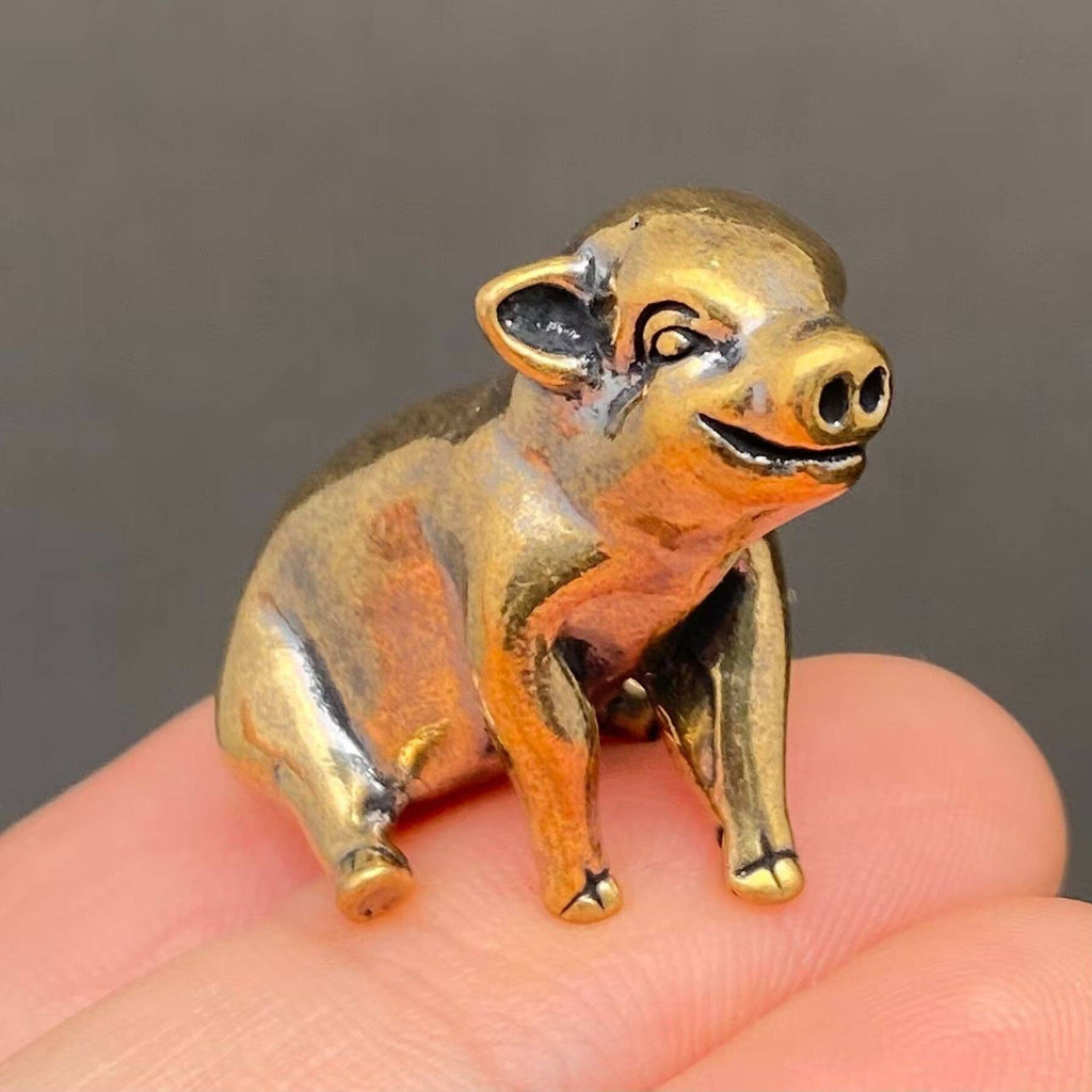 Brass Little Pig Crafts Decoration Desktop Ornaments