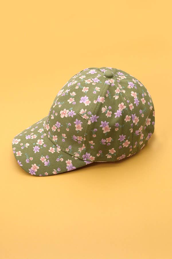 FLORAL CASUAL BASEBALL CAP | 40HW716: Black