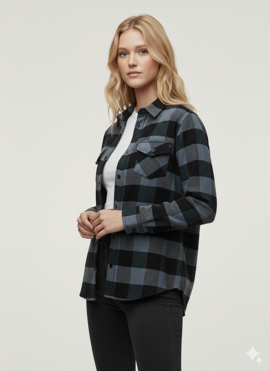 Flannel Long Sleeve Buffalo Plaid Shirt