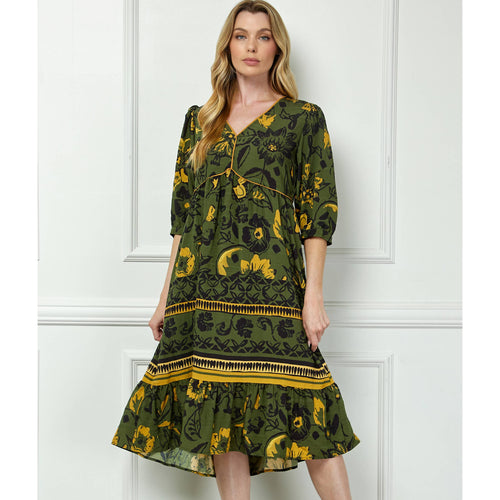 Boho Print Peasant Dress