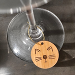 Cat Wine Charms: Cherry or Maple