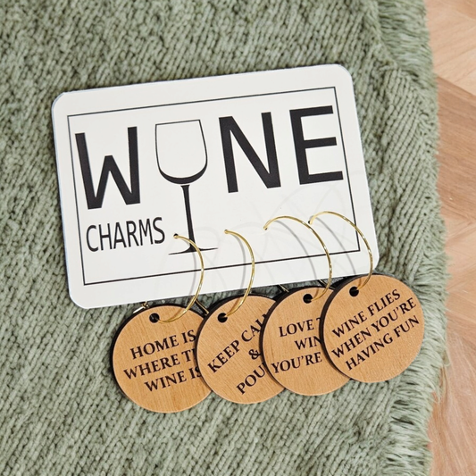 Keep Calm Wine Charms: Cherry or Maple