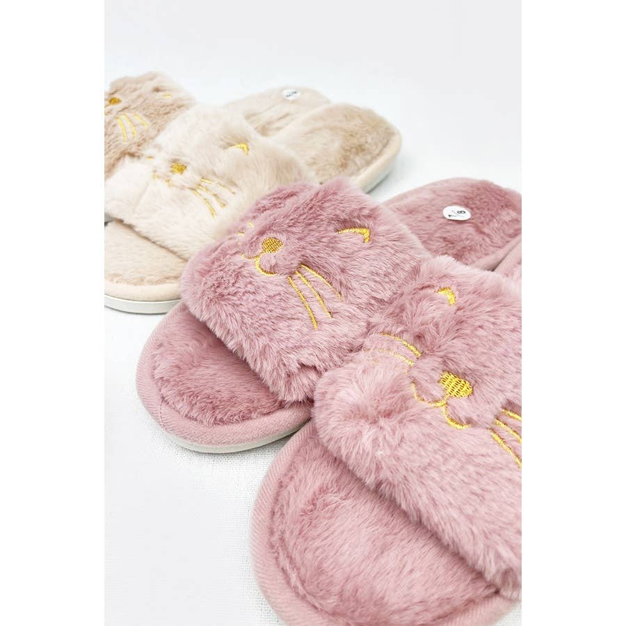 Meow Cozy Soft Indoor Open Toe Slipper
