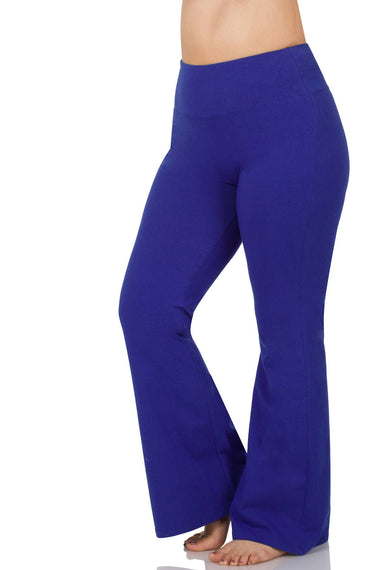 Plus Size Wide Waistband Yoga Flare Pants