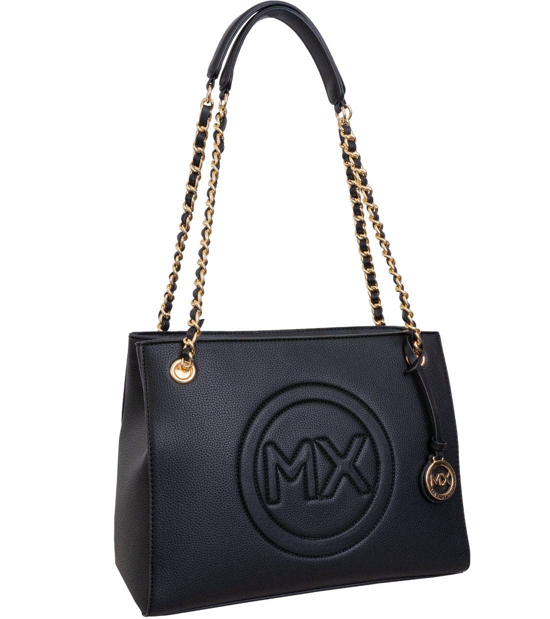 Max Studio Pebble Grain Double Handle Chain Tote