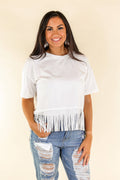 Plus Size Here for the Show Studded Fringe Crop Top