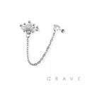 MARQUISE FAN 316L SURGICAL STAINLESS STEEL CARTILAGE BARBELL: SS