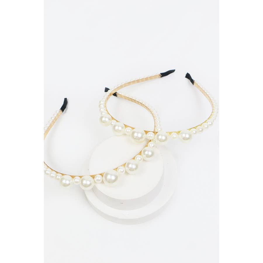 Big Pearl Top Metal Headband