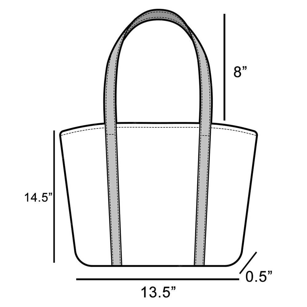 Vinyl Record Print Canvas Tote