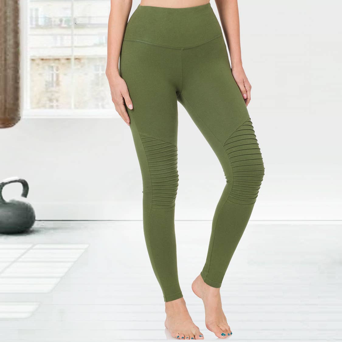 Premium Cotton Tummy Control Moto Leggings