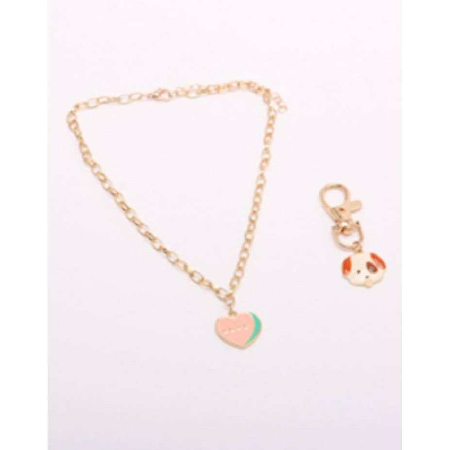 Love Pet Collar/Necklace and Keychain Set