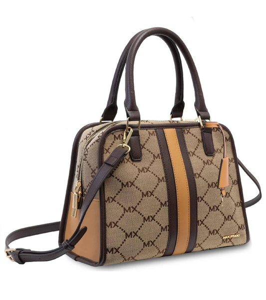 Max Studio Signature Print Jacquard Satchel Bag