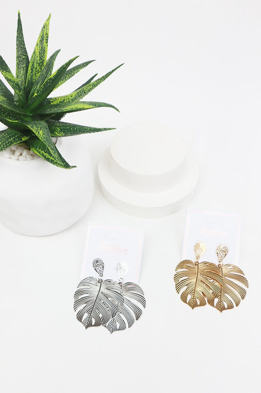 Palm Leaf Drop Earrings.