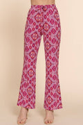 Stretch Print Straight Long Pants