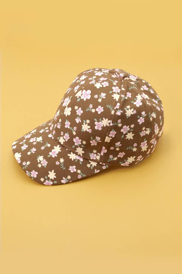 FLORAL CASUAL BASEBALL CAP | 40HW716: Black