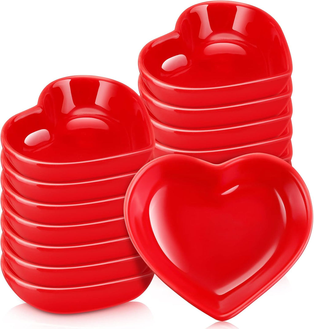 Red Heart Ceramic Trinket Dish