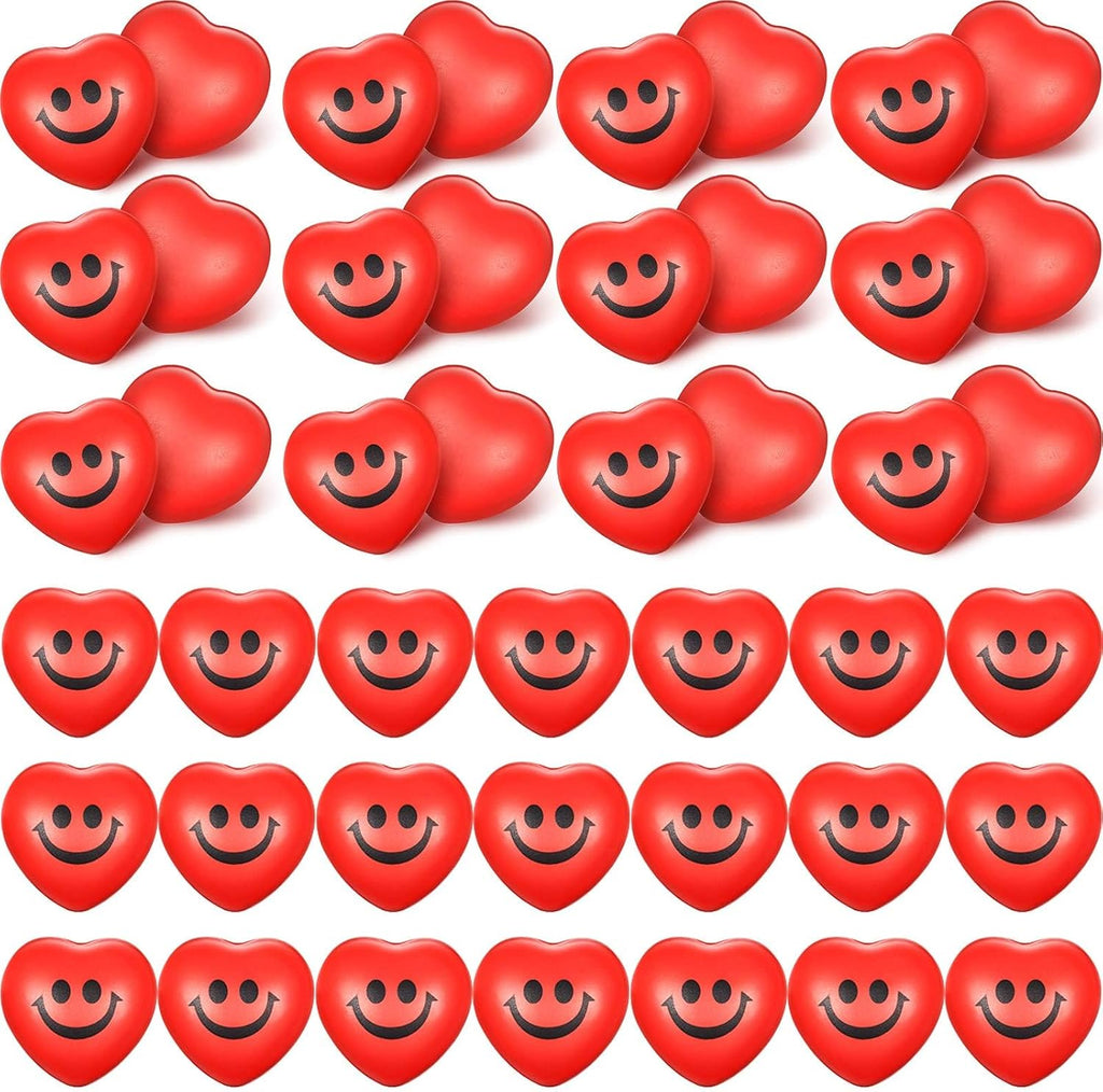 Red Heart Smiley Stress Balls