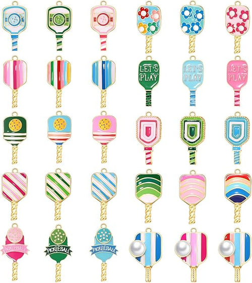 10 Piece Bundle Pickleball Charms for Jewelry