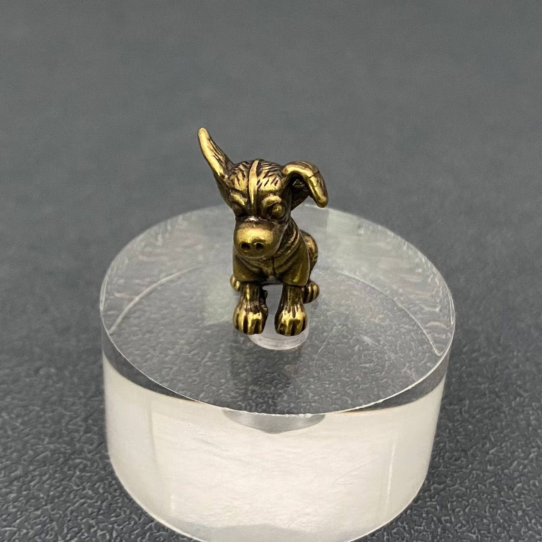 Small Brass Puppy Crafts Desktop Figurine