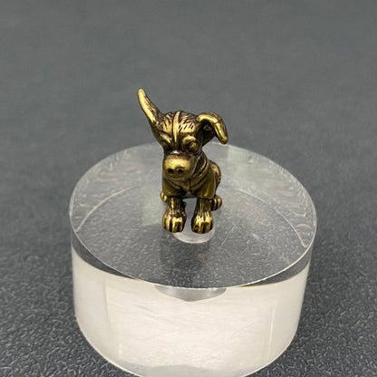 Small Brass Puppy Crafts Desktop Figurine