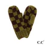 C.C Checkered Pattern Boucle Mitten