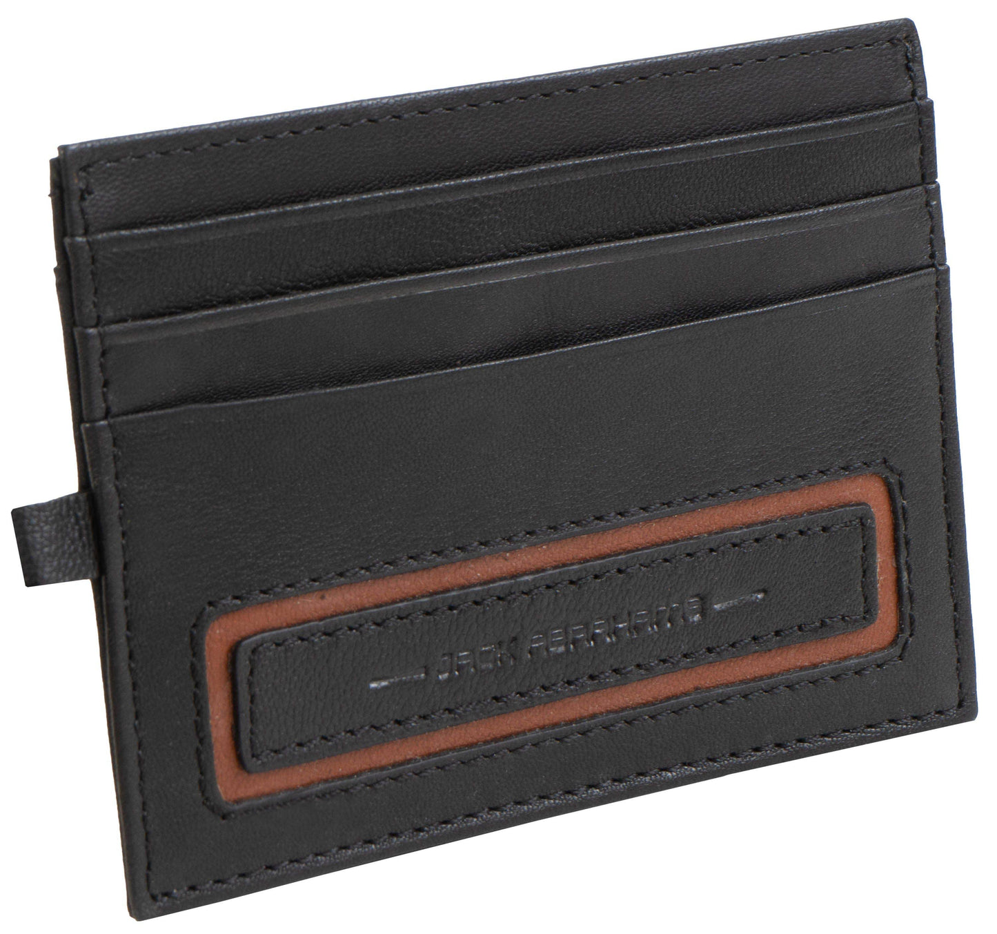 Jack Abrahams Goat Nappa Leather Card Case Wallet w/ID Window