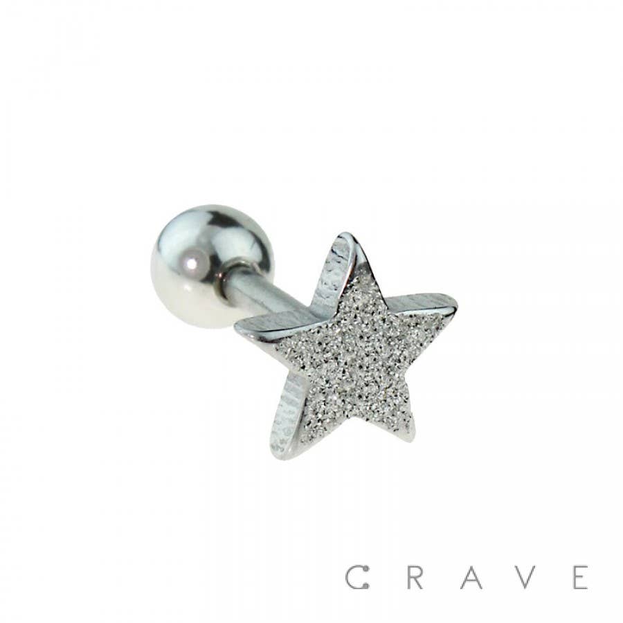 Sandblast Star Cartilage/Tragus Bar