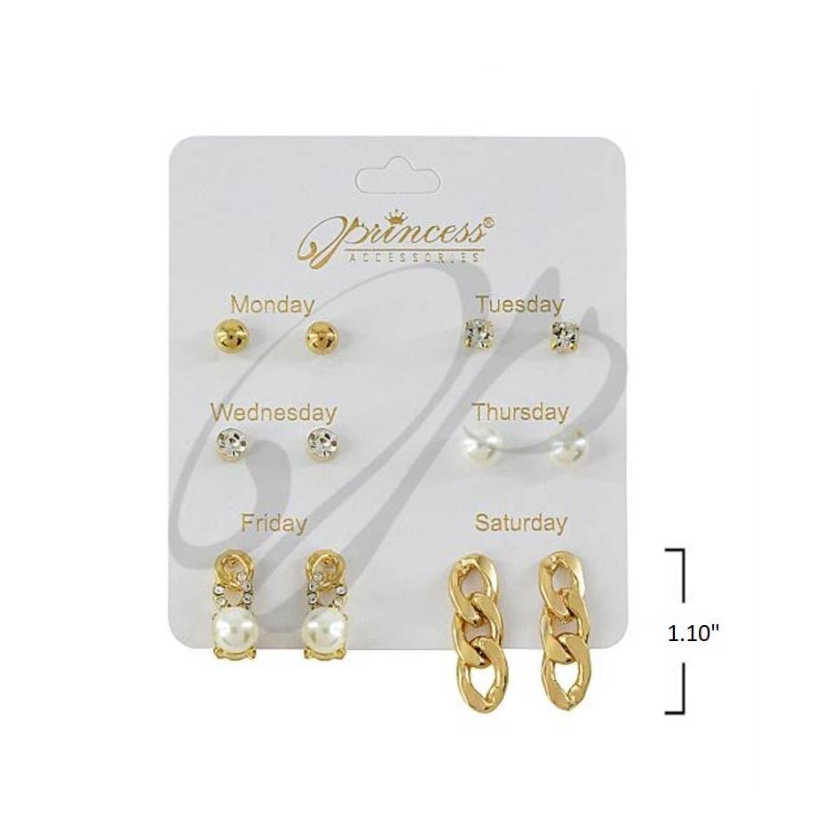 6-pair Multi Earring Set