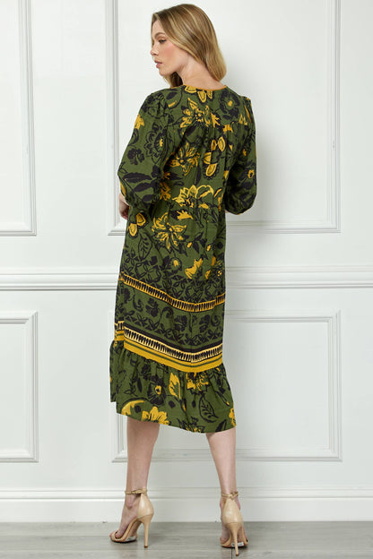 Boho Print Peasant Dress