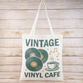 Vintage Vinyl Café Tote Bag