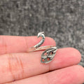 Silver Peacock Feather Adjustable Ring