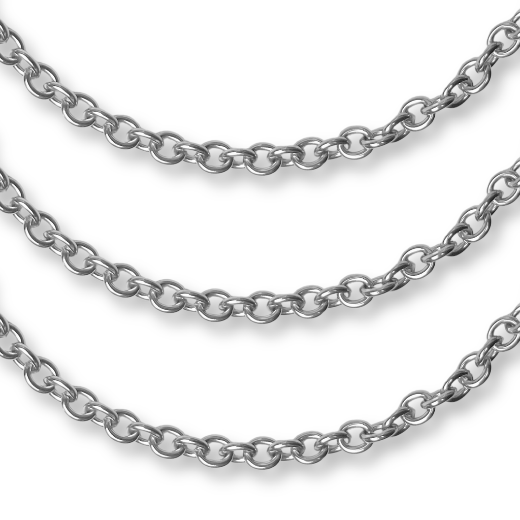 Rolo Silver Chain Charm Bracelet