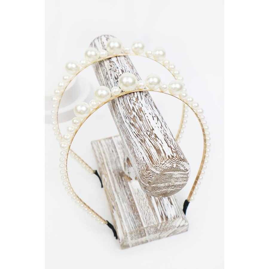 Big Pearl Top Metal Headband
