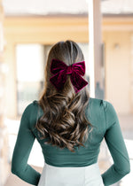 Large Velvet Bow Hair Clips