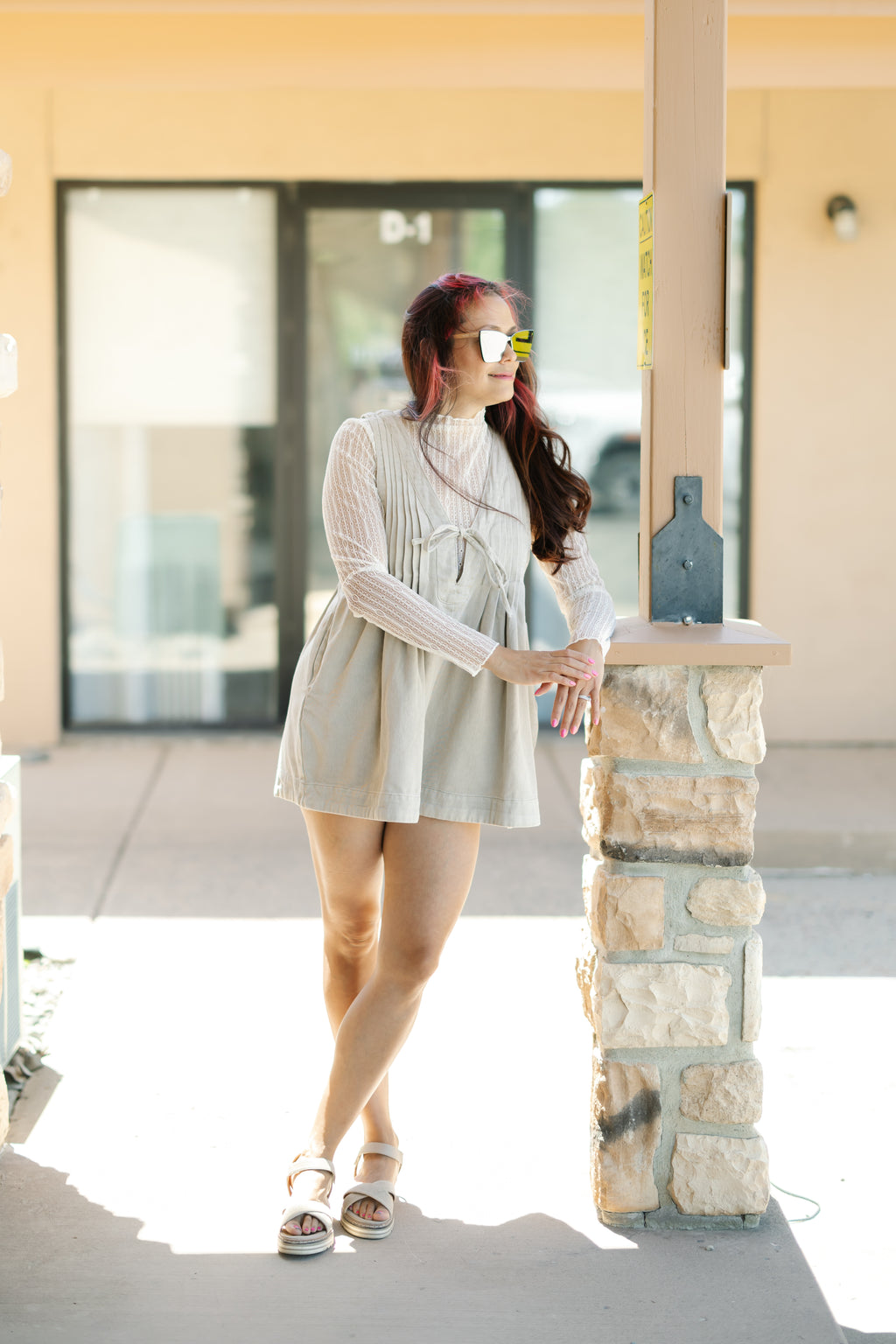 Front Pleated V Neck Sleeveless Denim Romper