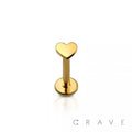 Heart Titanium Threadless Push In Labret