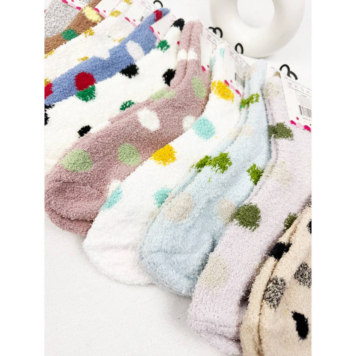 Polka Dot Winter Fuzzy Socks