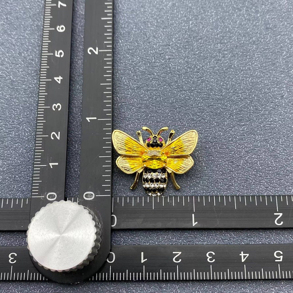Golden Jeweled Bee Brooch